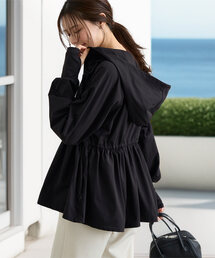 sea.（シードット）の「[ ラッシュガード ] 指穴付きウエストストリング肩フリルパーカー（ラッシュガード）」