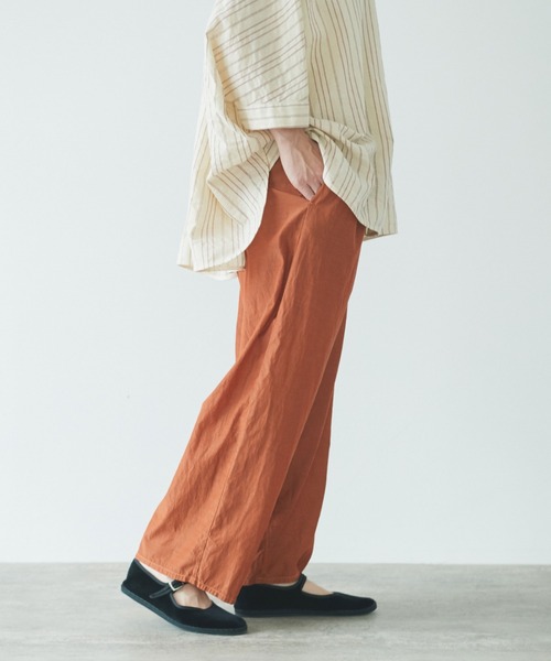 yuni(ユニ )の「コットンキュプラ プロダクトダイペチパンツ 1701PT044241(その他パンツ・レディース・ブルー/サックスブルー/ピンク/ブラウン/ネイビー/ベージュ・FREE)」の18枚目の写真