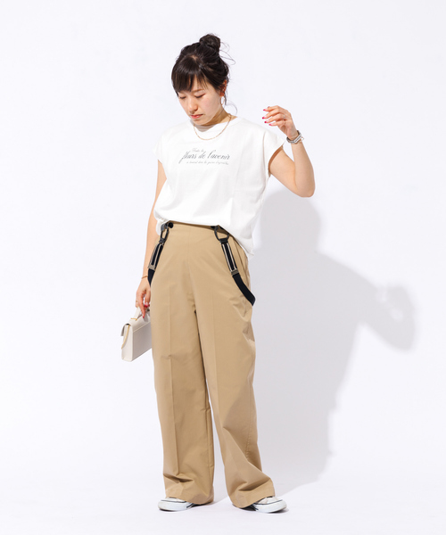 TICCA（ティッカ）の「【TICCA/ティッカ】別注ウォッシュ天竺フレンチロゴTシャツ（Tシャツ/カットソー・レディース・チャコールグレー/ホワイト・フリー）」の21枚目の写真