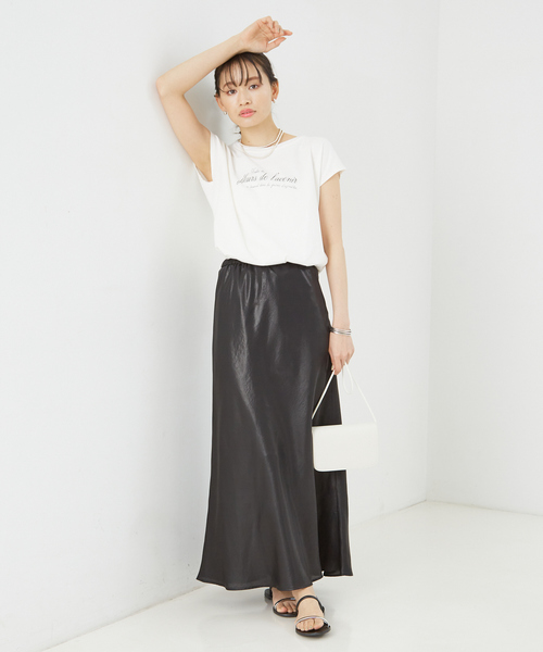 TICCA（ティッカ）の「【TICCA/ティッカ】別注ウォッシュ天竺フレンチロゴTシャツ（Tシャツ/カットソー・レディース・チャコールグレー/ホワイト・フリー）」の22枚目の写真