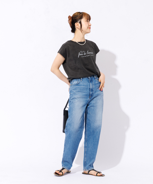 TICCA（ティッカ）の「【TICCA/ティッカ】別注ウォッシュ天竺フレンチロゴTシャツ（Tシャツ/カットソー・レディース・チャコールグレー/ホワイト・フリー）」の16枚目の写真