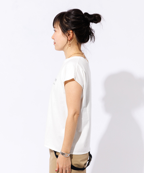 TICCA（ティッカ）の「【TICCA/ティッカ】別注ウォッシュ天竺フレンチロゴTシャツ（Tシャツ/カットソー・レディース・チャコールグレー/ホワイト・フリー）」の14枚目の写真