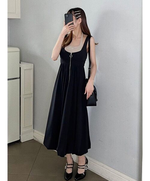 EATME（イートミー）の「バルーンジャンスカ（ジャンパースカート・レディース・ブラック/アイボリー・FREE）」の2枚目の写真