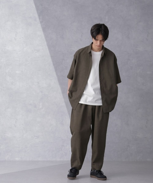 NANO universe（ナノユニバース）の「ライトウェイトドライシャツ 半袖(セットアップ可)（シャツ/ブラウス・メンズ・グレー/ブラウン/ネイビー・L/M/S）」の14枚目の写真