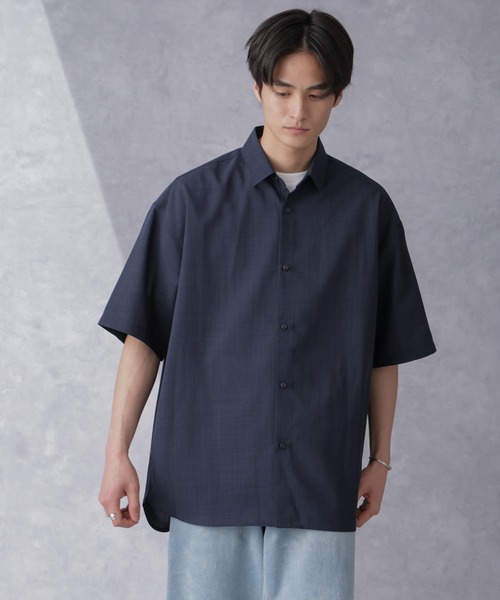 NANO universe（ナノユニバース）の「ライトウェイトドライシャツ 半袖(セットアップ可)（シャツ/ブラウス・メンズ・グレー/ブラウン/ネイビー・L/M/S）」の16枚目の写真