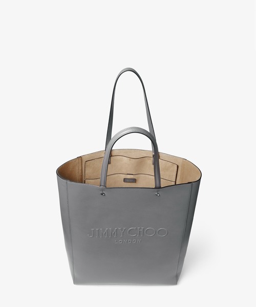 JIMMY CHOOグレー レザートートバッグ JIMMY CHOOグレー レザートートバッグ Jimmy Choo スタッズ付きグレー