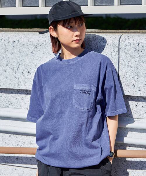 FFEIN(フェイン)の「【FFEIN(フェイン)】ピグメントポケット刺繍Tシャツ / ビックシルエット ドローコード(Tシャツ/カットソー・メンズ・グリーン/ホワイト/パープル/イエロー/チャコール・LARGE/MEDIUM/SMALL)」の5枚目の写真