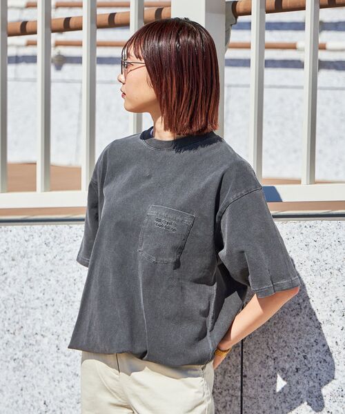 FFEIN(フェイン)の「【FFEIN(フェイン)】ピグメントポケット刺繍Tシャツ / ビックシルエット ドローコード(Tシャツ/カットソー・メンズ・グリーン/ホワイト/パープル/イエロー/チャコール・LARGE/MEDIUM/SMALL)」の6枚目の写真