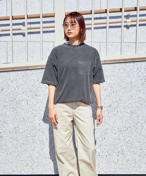 FFEIN(フェイン)の「【FFEIN(フェイン)】ピグメントポケット刺繍Tシャツ / ビックシルエット ドローコード(Tシャツ/カットソー・メンズ・グリーン/ホワイト/パープル/イエロー/チャコール・LARGE/MEDIUM/SMALL)」の11枚目の写真