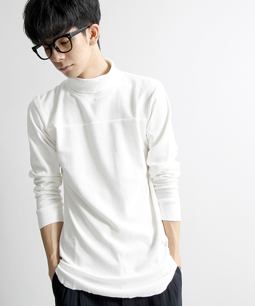 WEGO（ウィゴー）の「WEGO/ボリュームネックロングカットソー（Tシャツ/カットソー・メンズ・レッド/ブラック/ホワイト/カーキ・MEDIUM/LARGE）」の2枚目の写真