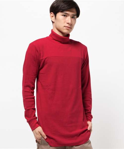 WEGO（ウィゴー）の「WEGO/ボリュームネックロングカットソー（Tシャツ/カットソー・メンズ・レッド/ブラック/ホワイト/カーキ・MEDIUM/LARGE）」の6枚目の写真
