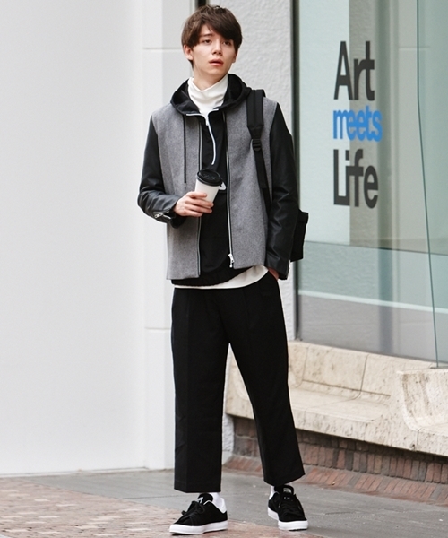 WEGO（ウィゴー）の「WEGO/ボリュームネックロングカットソー（Tシャツ/カットソー・メンズ・レッド/ブラック/ホワイト/カーキ・MEDIUM/LARGE）」の18枚目の写真