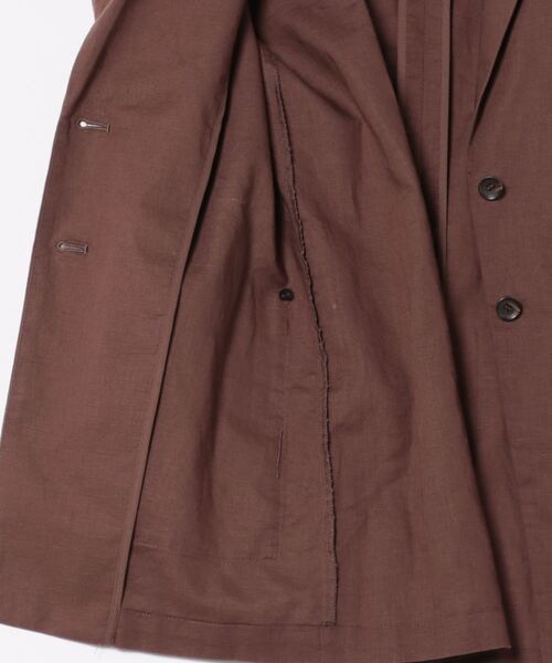 collex（コレックス）の「リネンコットンジャケット（テーラードジャケット・レディース・ブラウン/ブラック・フリー）」の4枚目の写真