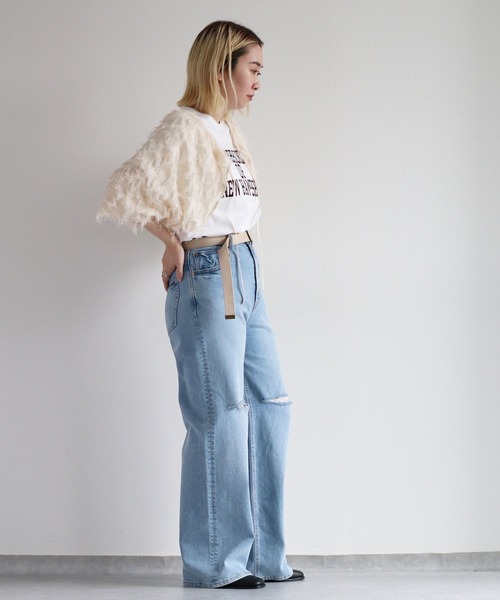 cepo（セポ）の「ツッキリフリンジレース ボレロリボンブラウス（カーディガン/ボレロ・レディース・オフホワイト/ブラック・M）」の21枚目の写真