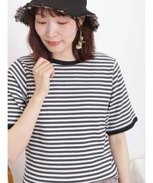 Samansa Mos2 | ワッフルボーダーTシャツ(Tシャツ/カットソー)