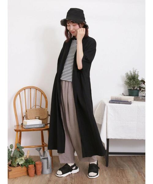 Samansa Mos2(サマンサ モスモス)の「ワッフルボーダーTシャツ(Tシャツ/カットソー・レディース・ネイビー/ミント/キナリ/オフホワイト・F)」の14枚目の写真