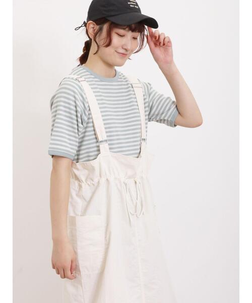 Samansa Mos2(サマンサ モスモス)の「ワッフルボーダーTシャツ(Tシャツ/カットソー・レディース・ネイビー/ミント/キナリ/オフホワイト・F)」の15枚目の写真