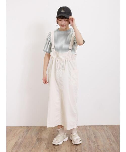 Samansa Mos2(サマンサ モスモス)の「ワッフルボーダーTシャツ(Tシャツ/カットソー・レディース・ネイビー/ミント/キナリ/オフホワイト・F)」の16枚目の写真