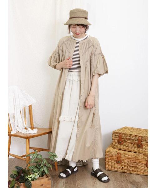 Samansa Mos2(サマンサ モスモス)の「ワッフルボーダーTシャツ(Tシャツ/カットソー・レディース・ネイビー/ミント/キナリ/オフホワイト・F)」の18枚目の写真