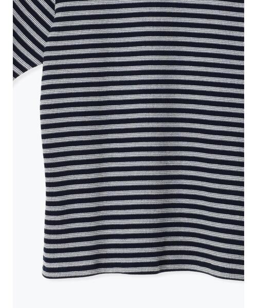 Samansa Mos2(サマンサ モスモス)の「ワッフルボーダーTシャツ(Tシャツ/カットソー・レディース・ネイビー/ミント/キナリ/オフホワイト・F)」の21枚目の写真