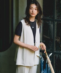 23区 | 【撥水加工/UVカット】キューティクルストレッチツイル ジレ(その他アウター)