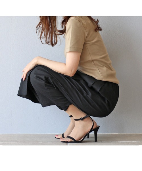 Vieo(ヴィオ)の「ずっと、はける。重なるコットンパンツ(その他パンツ・レディース・ベージュ/ブラック/ライトグレー・FREE)」の10枚目の写真
