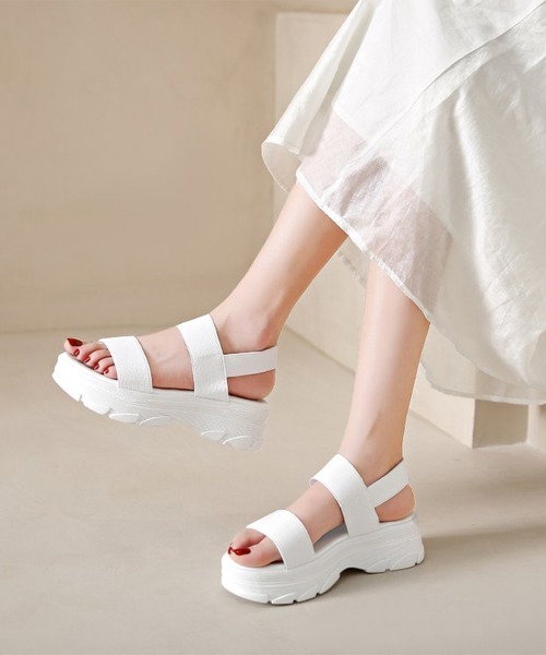 Miniministore(ミニミニストア)の「スポーツサンダル レディース厚底サンダル(サンダル・レディース・ホワイト/ブラック・22.5cm/23.5cm/24.5cm/23.0cm/24.0cm)」の9枚目の写真