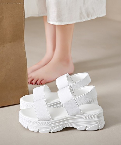 Miniministore(ミニミニストア)の「スポーツサンダル レディース厚底サンダル(サンダル・レディース・ホワイト/ブラック・22.5cm/23.5cm/24.5cm/23.0cm/24.0cm)」の20枚目の写真