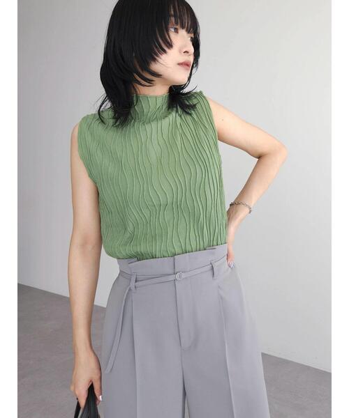 Petit fleur（プチフルール）の「・Petit　Fleur　ウェーブメロープルオーバー（Tシャツ/カットソー・レディース・グリーン/ブラック/チャコールグレー/オフホワイト・FREE）」の13枚目の写真