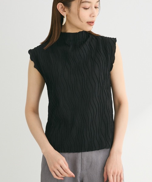 Petit fleur（プチフルール）の「・Petit　Fleur　ウェーブメロープルオーバー（Tシャツ/カットソー・レディース・グリーン/ブラック/チャコールグレー/オフホワイト・FREE）」の3枚目の写真