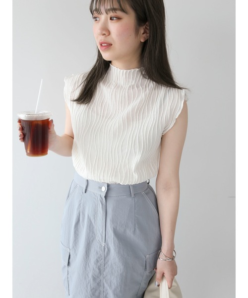 Petit fleur（プチフルール）の「・Petit　Fleur　ウェーブメロープルオーバー（Tシャツ/カットソー・レディース・グリーン/ブラック/チャコールグレー/オフホワイト・FREE）」の7枚目の写真