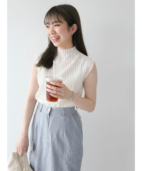 Petit fleur（プチフルール）の「・Petit　Fleur　ウェーブメロープルオーバー（Tシャツ/カットソー・レディース・グリーン/ブラック/チャコールグレー/オフホワイト・FREE）」の6枚目の写真