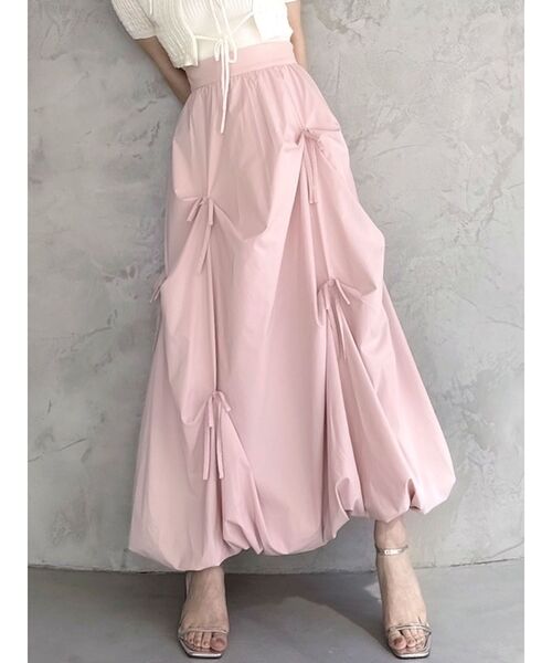 dazzlin(ダズリン)の「ランダムタックリボンバルーンスカート(スカート・レディース・ブラック/アイボリー/ピンク/オフホワイト・MEDIUM/SMALL)」の4枚目の写真