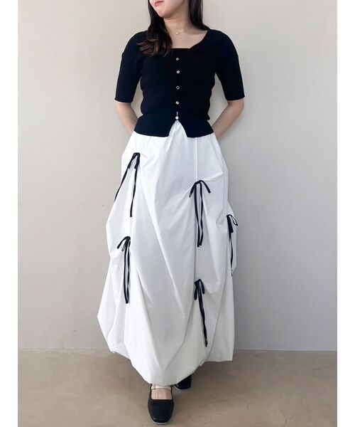 dazzlin(ダズリン)の「ランダムタックリボンバルーンスカート(スカート・レディース・ブラック/アイボリー/ピンク/オフホワイト・MEDIUM/SMALL)」の21枚目の写真