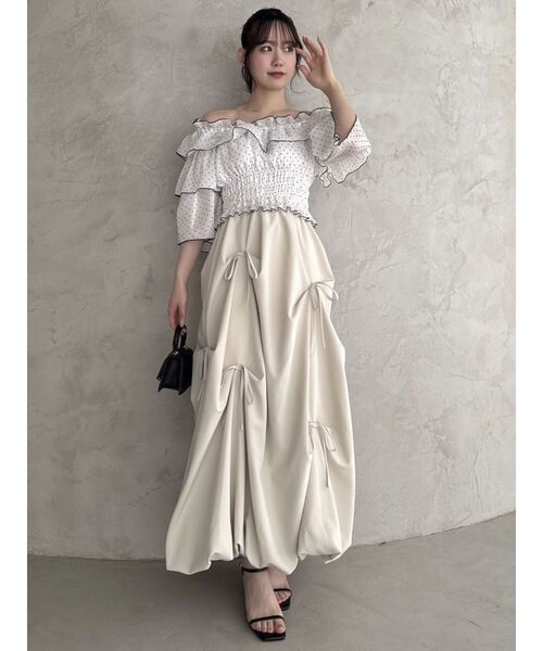 dazzlin(ダズリン)の「ランダムタックリボンバルーンスカート(スカート・レディース・ブラック/アイボリー/ピンク/オフホワイト・MEDIUM/SMALL)」の11枚目の写真