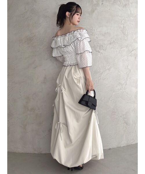 dazzlin(ダズリン)の「ランダムタックリボンバルーンスカート(スカート・レディース・ブラック/アイボリー/ピンク/オフホワイト・MEDIUM/SMALL)」の14枚目の写真