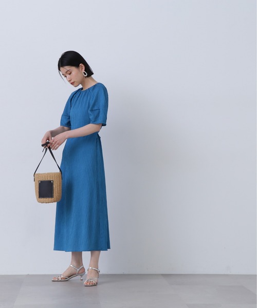 N.（N. Natural Beauty Basic）（エヌエヌナチュラルビューティーベーシック）の「◆バックリボンジャガードワンピース《S Size Line》（ワンピース・レディース・ブラック/クリーム/ブルー・SMALL/MEDIUM）」の22枚目の写真