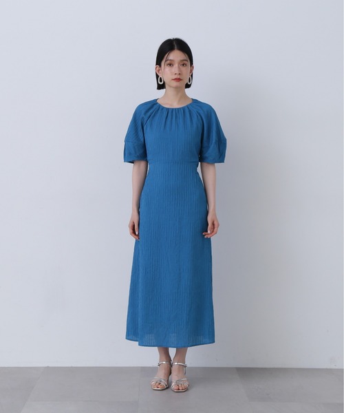 N.（N. Natural Beauty Basic）（エヌエヌナチュラルビューティーベーシック）の「◆バックリボンジャガードワンピース《S Size Line》（ワンピース・レディース・ブラック/クリーム/ブルー・SMALL/MEDIUM）」の19枚目の写真