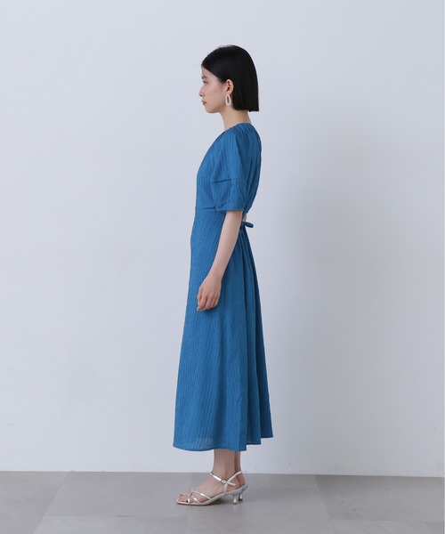 N.（N. Natural Beauty Basic）（エヌエヌナチュラルビューティーベーシック）の「◆バックリボンジャガードワンピース《S Size Line》（ワンピース・レディース・ブラック/クリーム/ブルー・SMALL/MEDIUM）」の18枚目の写真