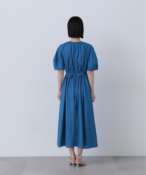 N.（N. Natural Beauty Basic）（エヌエヌナチュラルビューティーベーシック）の「◆バックリボンジャガードワンピース《S Size Line》（ワンピース・レディース・ブラック/クリーム/ブルー・SMALL/MEDIUM）」の17枚目の写真