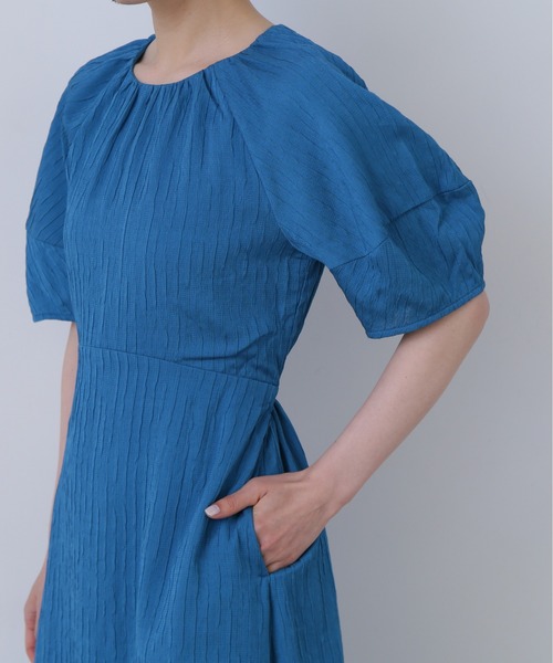 N.（N. Natural Beauty Basic）（エヌエヌナチュラルビューティーベーシック）の「◆バックリボンジャガードワンピース《S Size Line》（ワンピース・レディース・ブラック/クリーム/ブルー・SMALL/MEDIUM）」の15枚目の写真