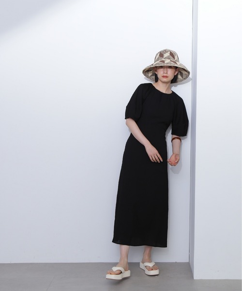 N.（N. Natural Beauty Basic）（エヌエヌナチュラルビューティーベーシック）の「◆バックリボンジャガードワンピース《S Size Line》（ワンピース・レディース・ブラック/クリーム/ブルー・SMALL/MEDIUM）」の11枚目の写真