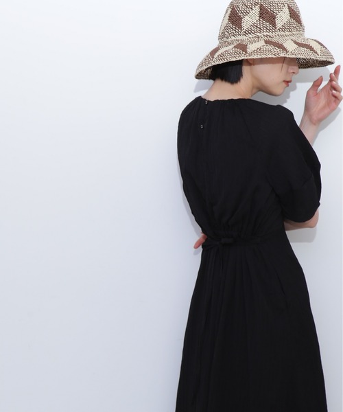 N.（N. Natural Beauty Basic）（エヌエヌナチュラルビューティーベーシック）の「◆バックリボンジャガードワンピース《S Size Line》（ワンピース・レディース・ブラック/クリーム/ブルー・SMALL/MEDIUM）」の10枚目の写真