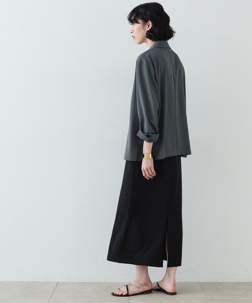 GALLEST（ギャレスト）の「◆梳毛ライクジャケット（テーラードジャケット・レディース・ブラック/ダークグレー・38/36）」の6枚目の写真