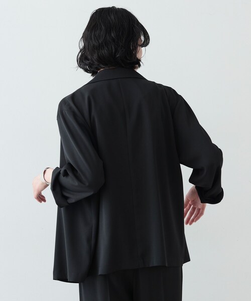GALLEST（ギャレスト）の「◆梳毛ライクジャケット（テーラードジャケット・レディース・ブラック/ダークグレー・38/36）」の13枚目の写真
