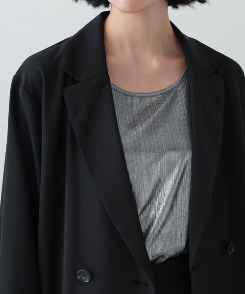 GALLEST（ギャレスト）の「◆梳毛ライクジャケット（テーラードジャケット・レディース・ブラック/ダークグレー・38/36）」の12枚目の写真