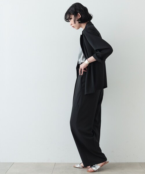 GALLEST（ギャレスト）の「◆梳毛ライクジャケット（テーラードジャケット・レディース・ブラック/ダークグレー・38/36）」の10枚目の写真