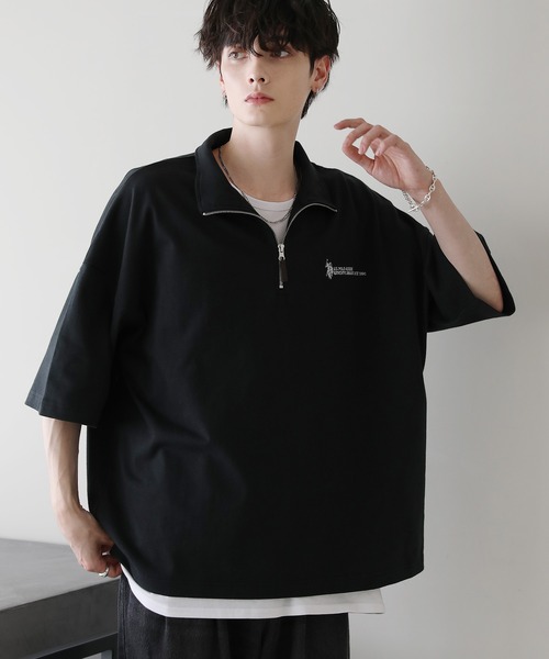 U.S. POLO ASSN.（ユーエスポロアッスン）の「U.S. POLO ASSN. 別注 ワンポイント刺繍ヘビーウェイトハーフジップTシャツ（Tシャツ/カットソー・メンズ・ホワイト/ブルー/ブラック/ライトベージュ・S/M/L）」の3枚目の写真