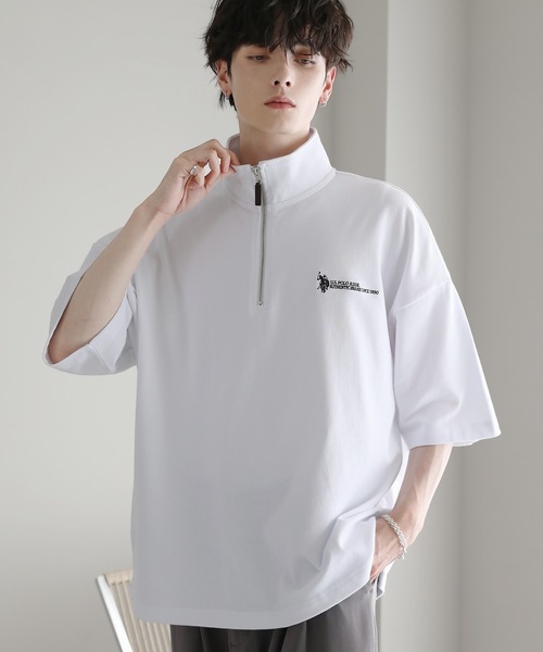 U.S. POLO ASSN.（ユーエスポロアッスン）の「U.S. POLO ASSN. 別注 ワンポイント刺繍ヘビーウェイトハーフジップTシャツ（Tシャツ/カットソー・メンズ・ホワイト/ブルー/ブラック/ライトベージュ・S/M/L）」の7枚目の写真