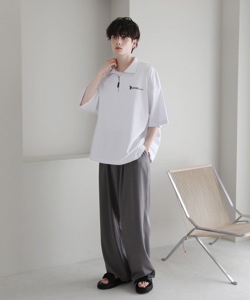 U.S. POLO ASSN.（ユーエスポロアッスン）の「U.S. POLO ASSN. 別注 ワンポイント刺繍ヘビーウェイトハーフジップTシャツ（Tシャツ/カットソー・メンズ・ホワイト/ブルー/ブラック/ライトベージュ・S/M/L）」の9枚目の写真